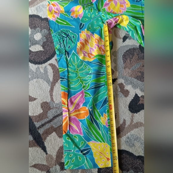 Lauren Ralph Lauren Tropical Print Ankle Pants Side Zip Colorful Sz 10 - Picture 12 of 15